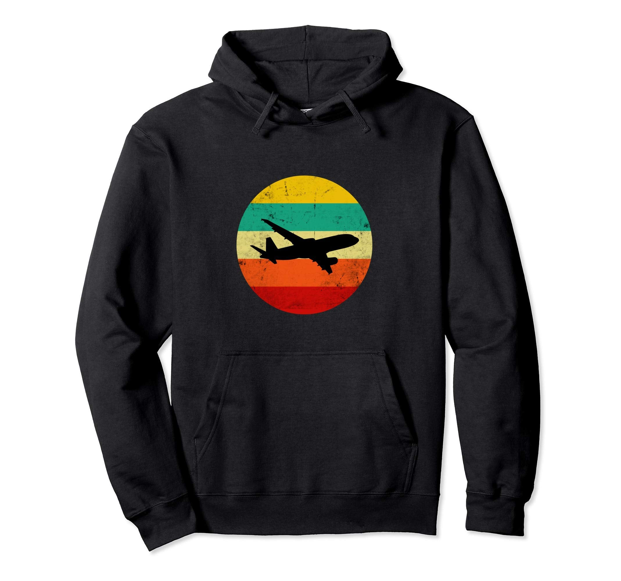 Airline Pilot Airplane Distressed Hoodie - Novelty Apparel Unisex - T-Shirt, Sweatshirt, Hoodie