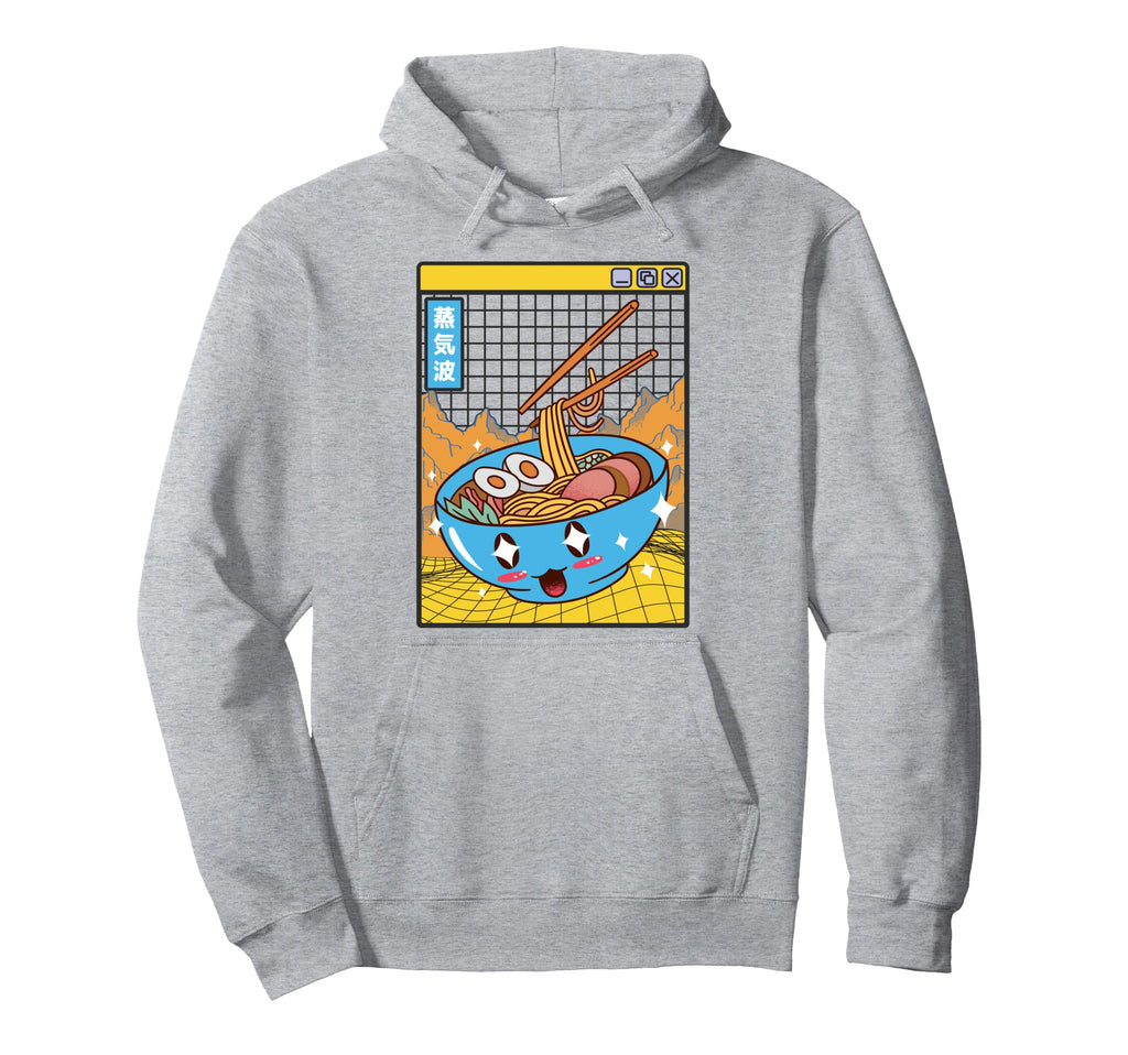 Ramen Noodles Bowl Kawaii Grid Hoodie - Custom Art Print Men Women - T-Shirt, Sweatshirt, Hoodie