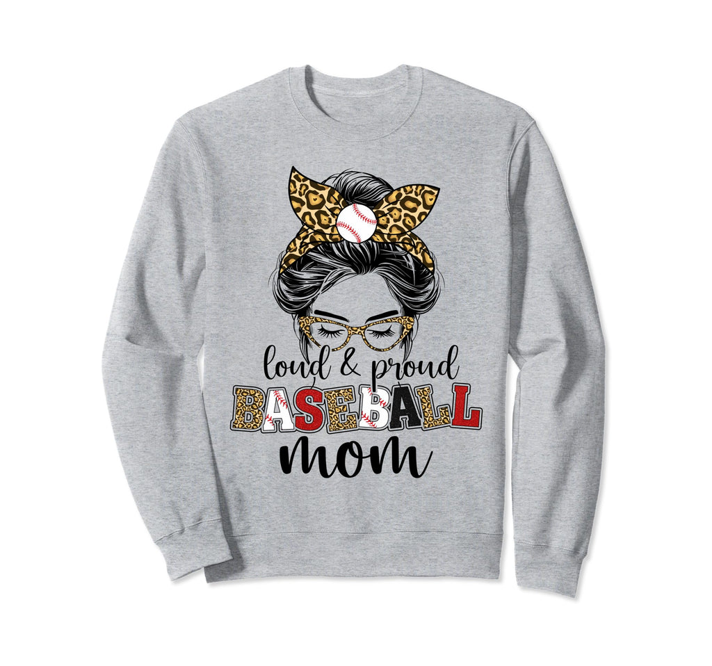 Loud And Proud Baseball Mom Messy Sweatshirt - Minimalist Print Men Women - T-Shirt, Sweatshirt, Hoodie