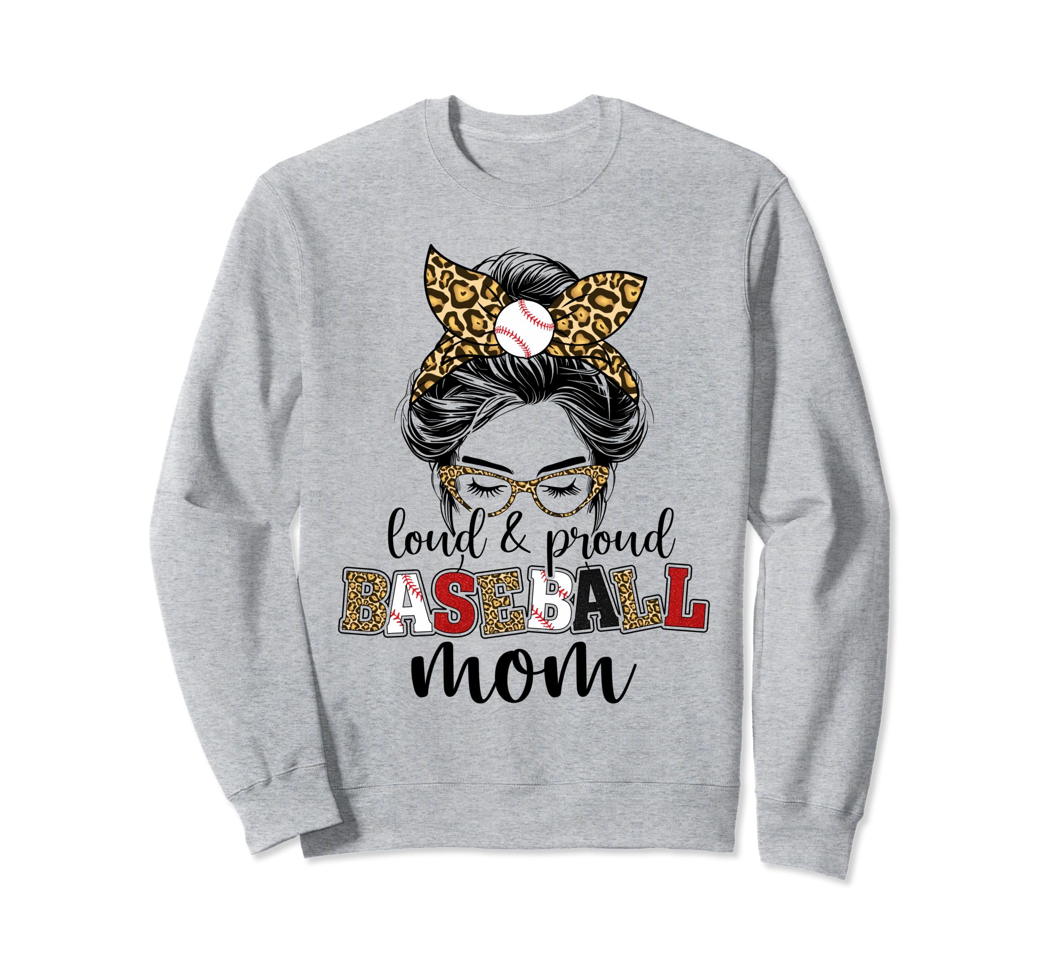 Loud And Proud Baseball Mom Messy Sweatshirt - Minimalist Print Men Women - T-Shirt, Sweatshirt, Hoodie