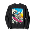 Surfing Skeleton Gothic Surfer Sweatshirt - Casual Everyday Wear Men Women - T-Shirt, Sweatshirt, Hoodie