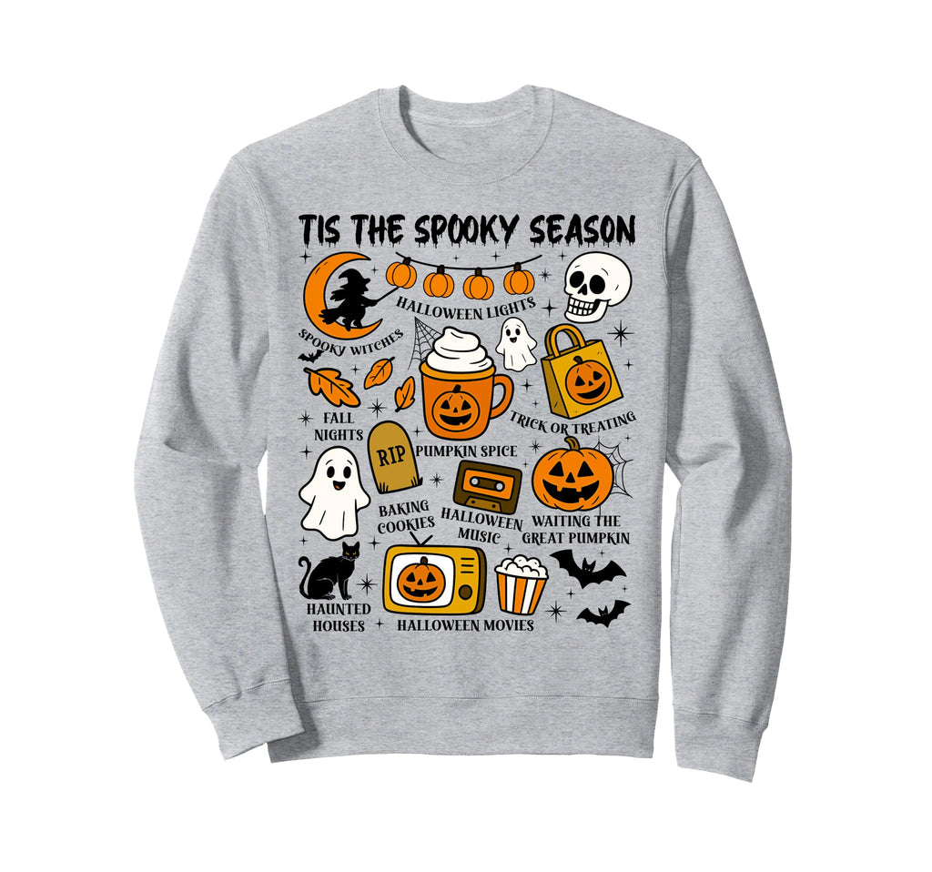 Tis Spooky Season Halloween Ghost Sweatshirt - Custom Art Print Men Women - T-Shirt, Sweatshirt, Hoodie
