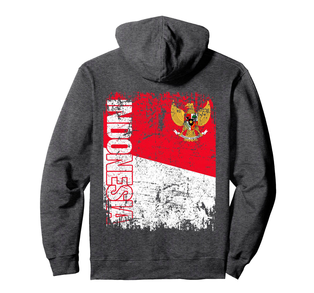 Indonesia Flag Distressed Indonesia Hoodie - Custom Art Print Unisex - T-Shirt, Sweatshirt, Hoodie