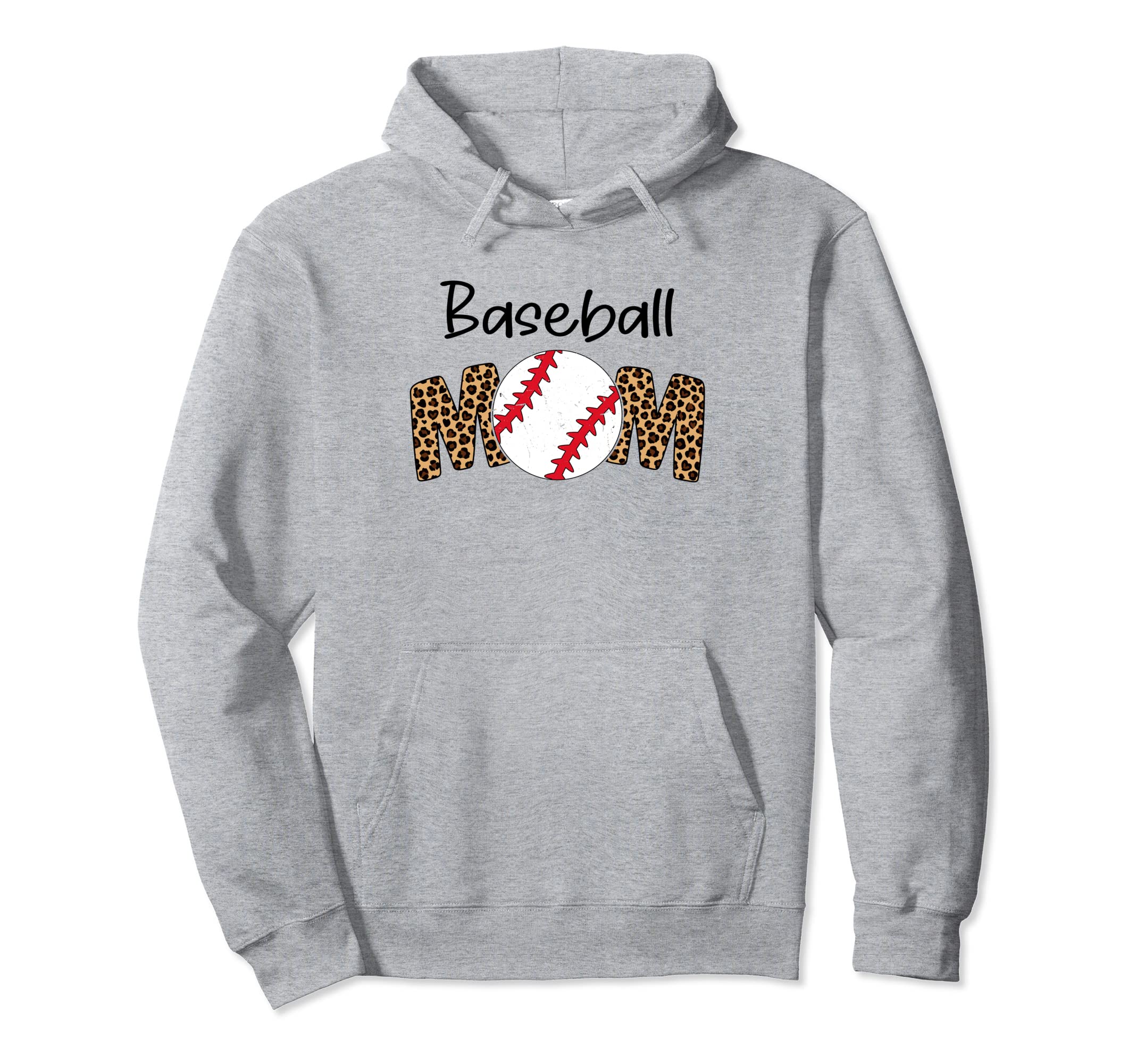 Baseball Mom Leopard Funny Softball Hoodie - Streetwear Style for Adults - T-Shirt, Sweatshirt, Hoodie