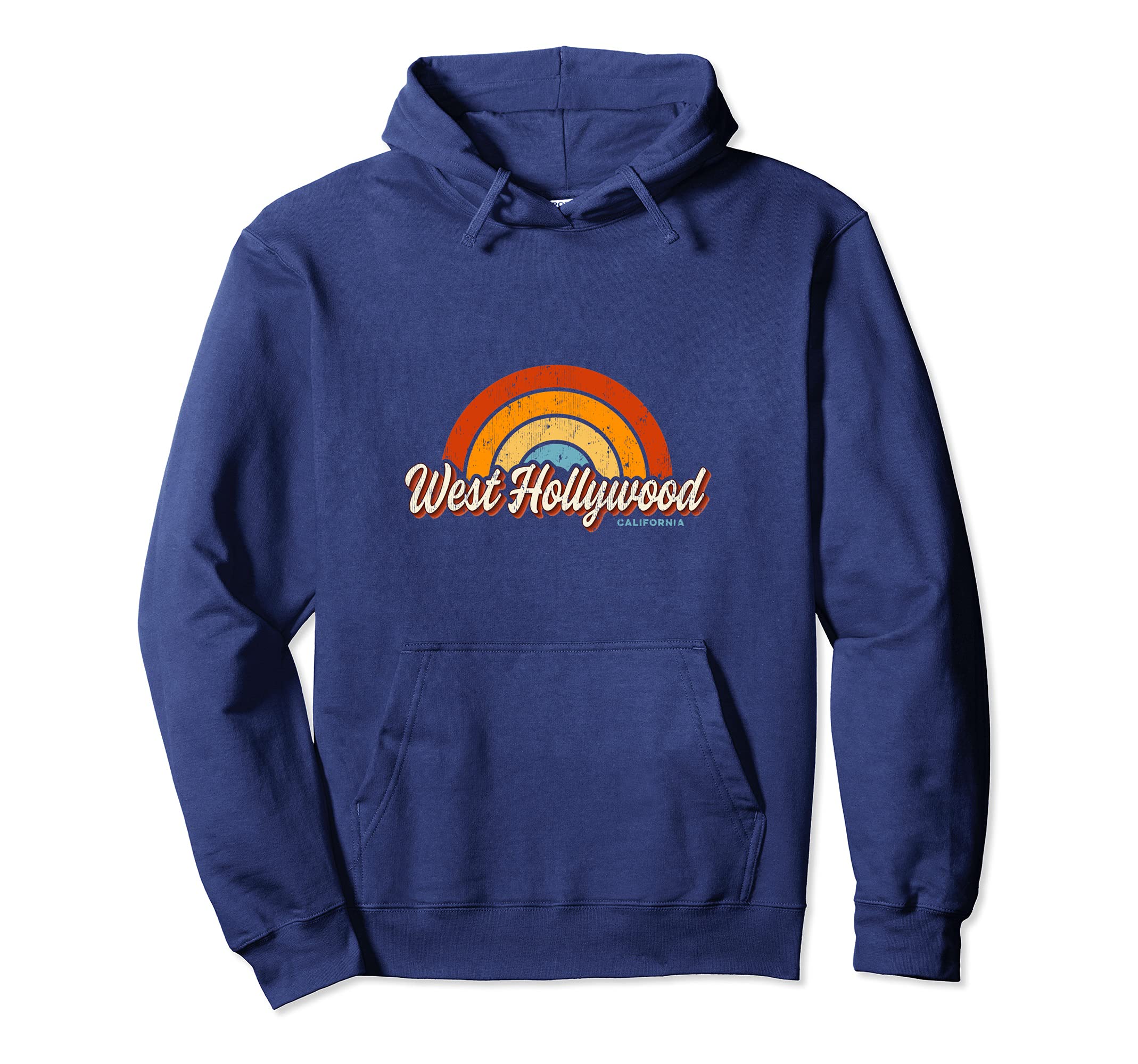 West Hollywood California Ca Rainbow Hoodie - Minimalist Print for Adults - T-Shirt, Sweatshirt, Hoodie