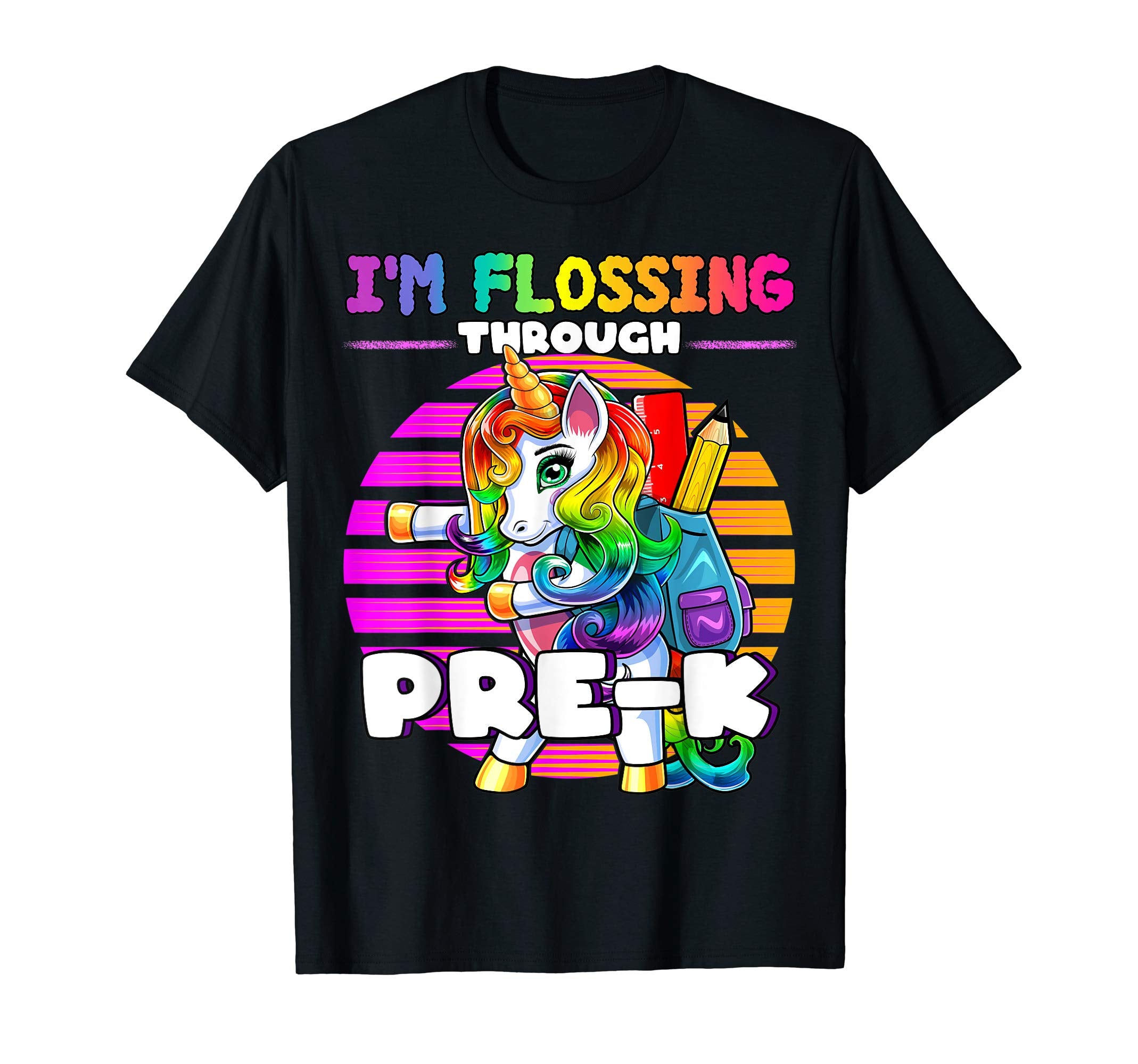 Pre K Flossing Unicorn Back To School T-Shirt - Trendy Graphic for Adults - T-Shirt, Sweatshirt, Hoodie