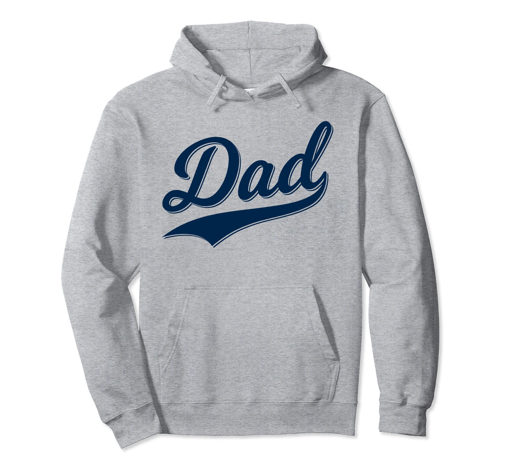 Dad Fathers Day Baseball Varsity Script Hoodie - Unique Graphic for Adults - T-Shirt, Sweatshirt, Hoodie