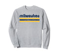 Milwaukee Wisconsin Three Stripe Sweatshirt - Trendy Graphic Men Women - T-Shirt, Sweatshirt, Hoodie