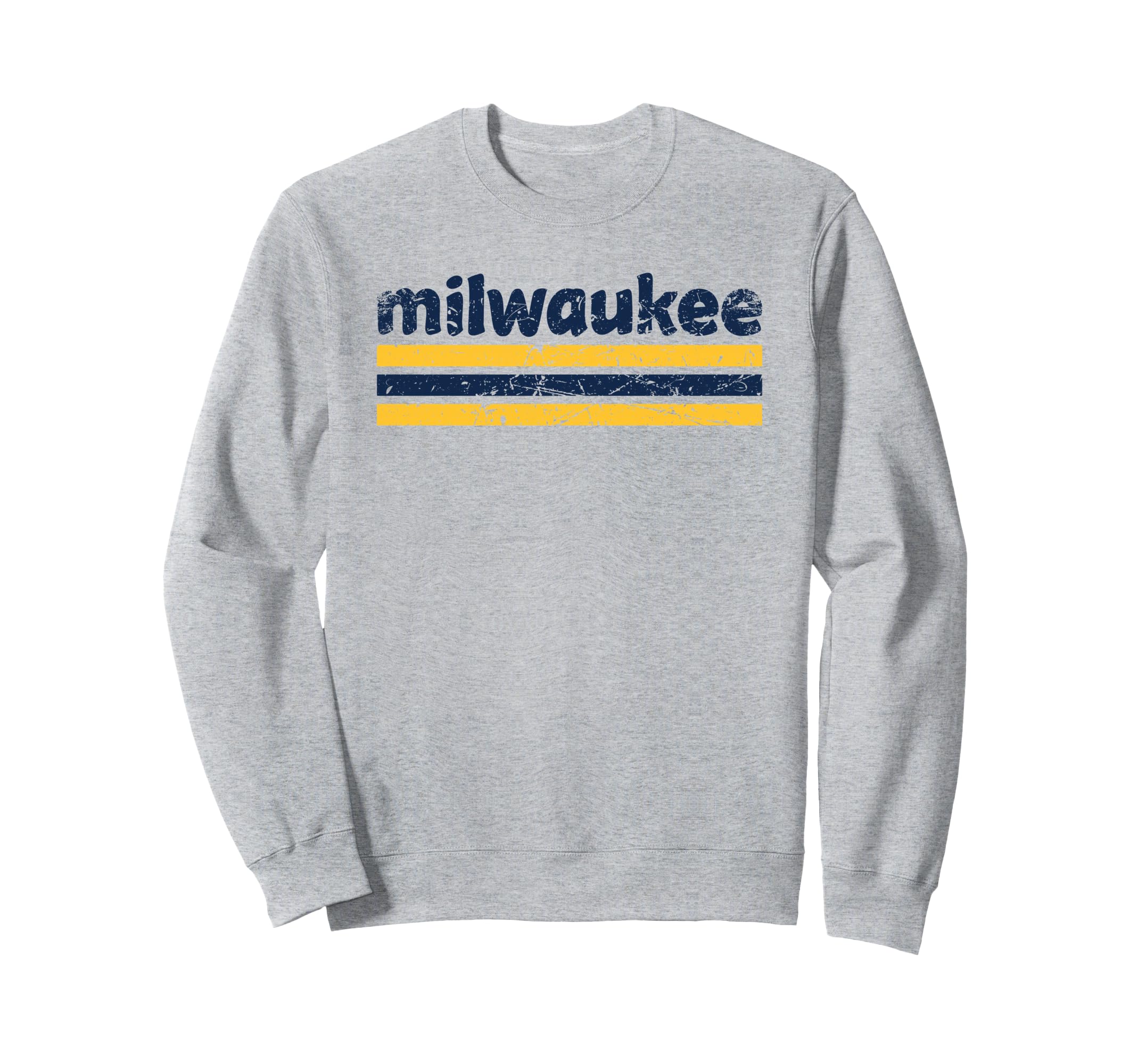 Milwaukee Wisconsin Three Stripe Sweatshirt - Trendy Graphic Men Women - T-Shirt, Sweatshirt, Hoodie