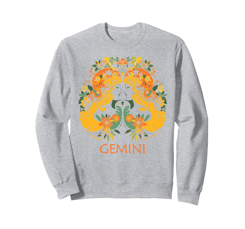 Boho Gemini Zodiac Floral Sweatshirt - Graphic Print Men Women - T-Shirt, Sweatshirt, Hoodie