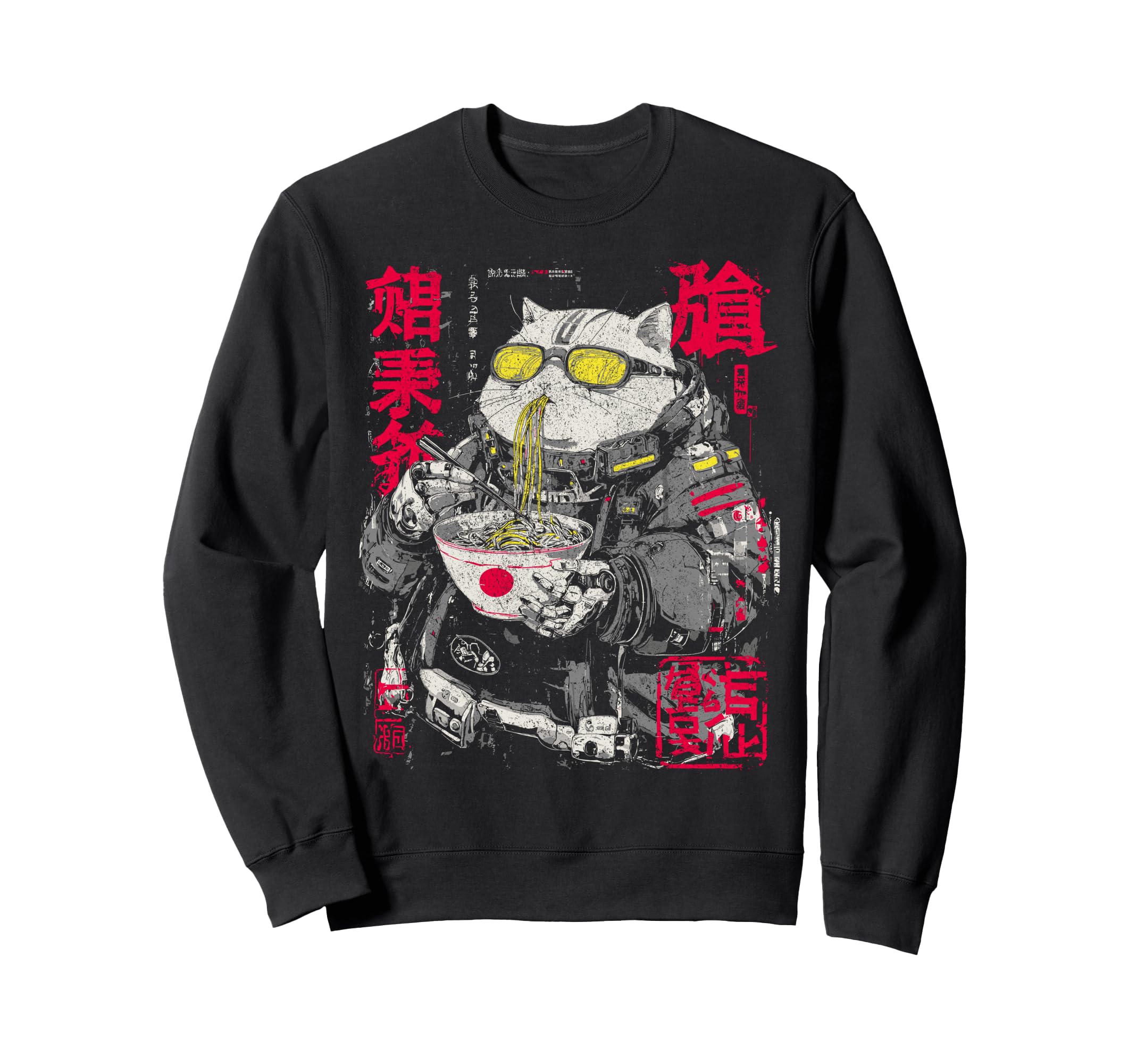 Japanese Streetwear Fatty Cat Sweatshirt - Streetwear Style for Adults - T-Shirt, Sweatshirt, Hoodie