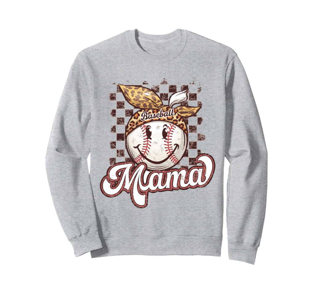 Leopard American Baseball Mom Mama Sweatshirt - Aesthetic Graphic Unisex - T-Shirt, Sweatshirt, Hoodie