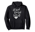 Hit Hard Run Fast Turn Left Baseball Hoodie - Graphic Print Unisex - T-Shirt, Sweatshirt, Hoodie