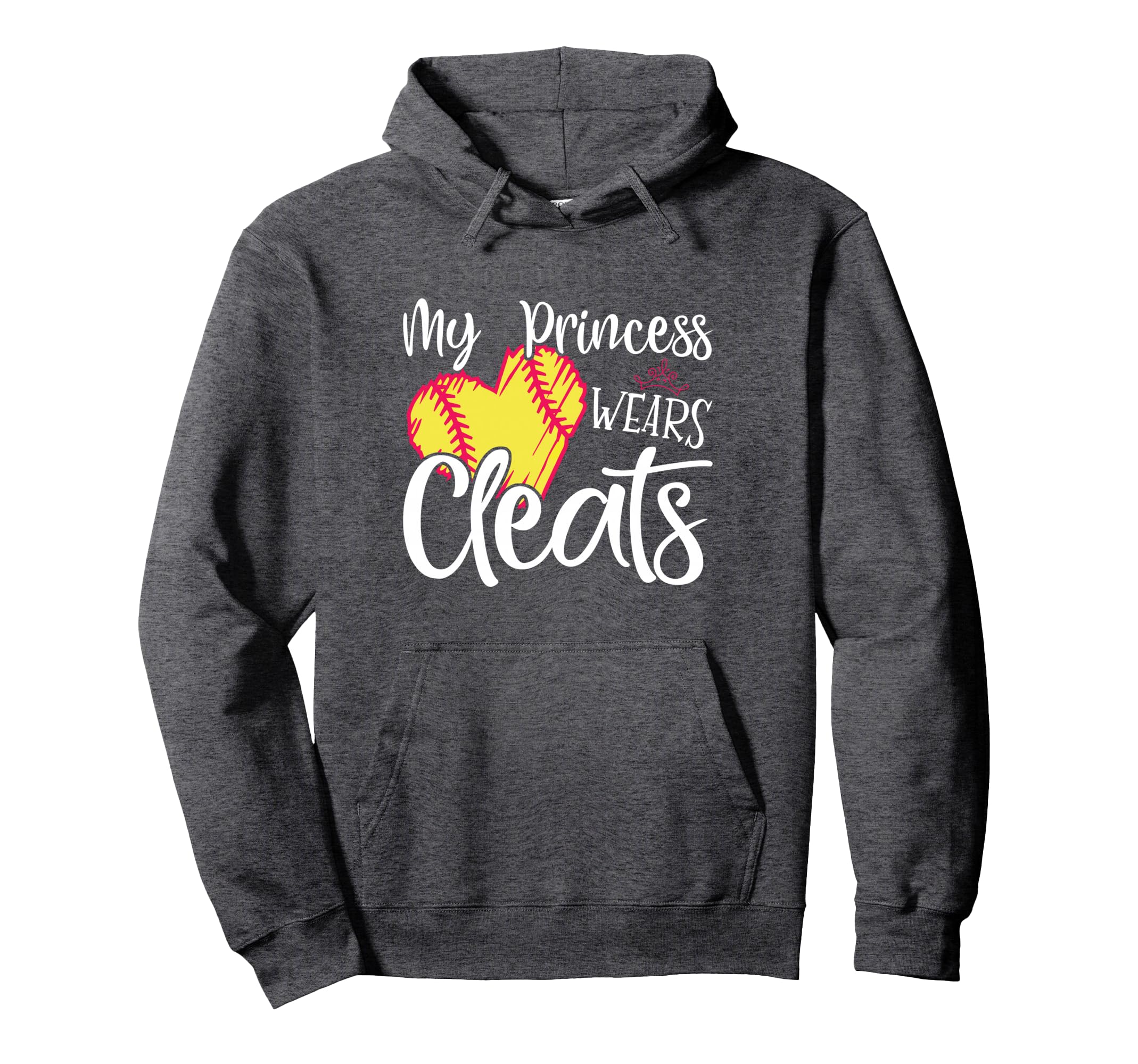 My Princess Wears Cleats Softball Mom Hoodie - Trendy Graphic for Adults - T-Shirt, Sweatshirt, Hoodie
