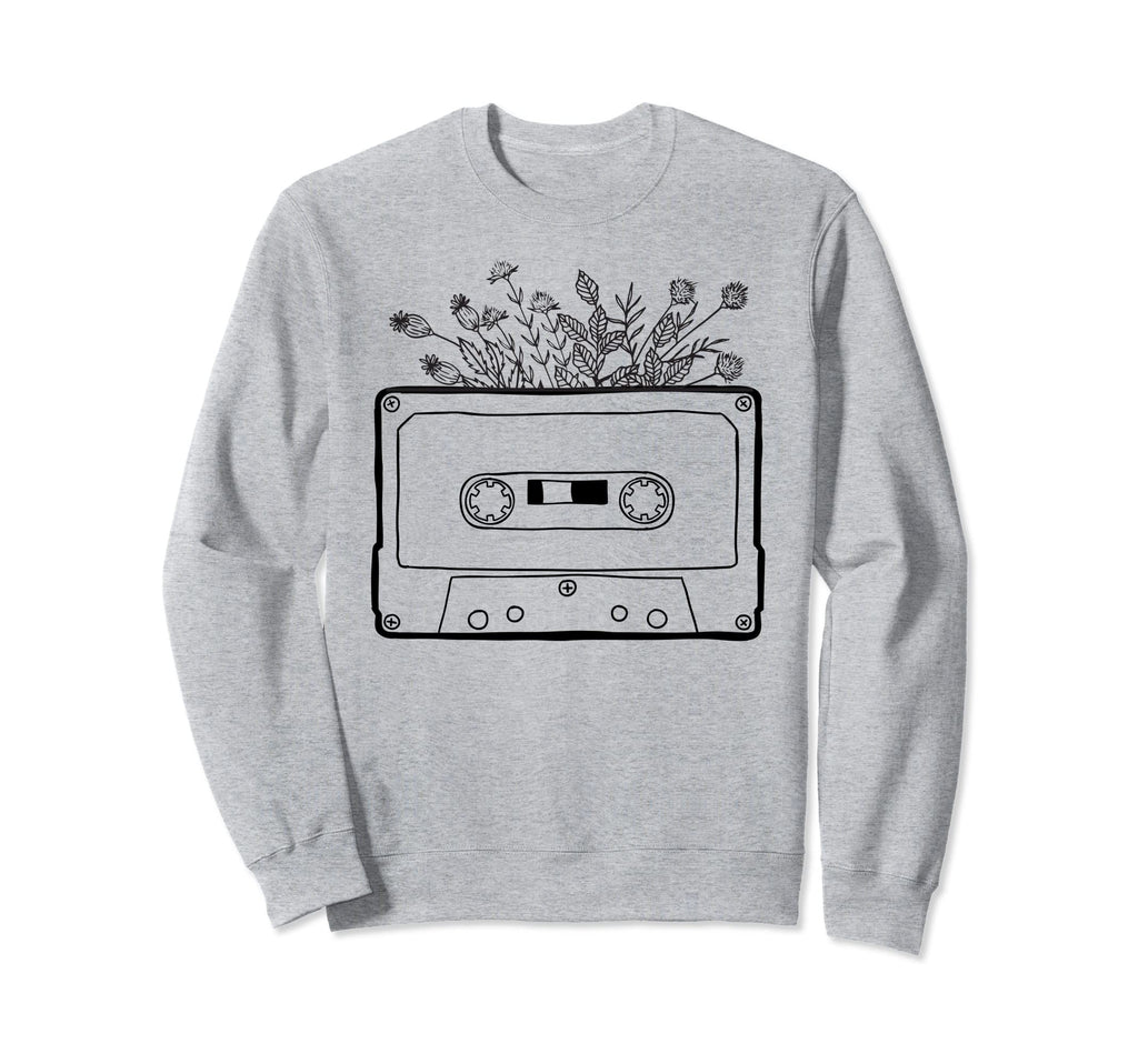 Floral Flower Cassette Tape Vinyl 80S Art Sweatshirt - Graphic Print Unisex - T-Shirt, Sweatshirt, Hoodie