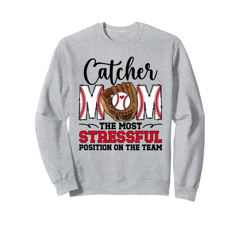 Baseball Catcher Mom Funny Mom Sweatshirt - Graphic Print for Adults - T-Shirt, Sweatshirt, Hoodie