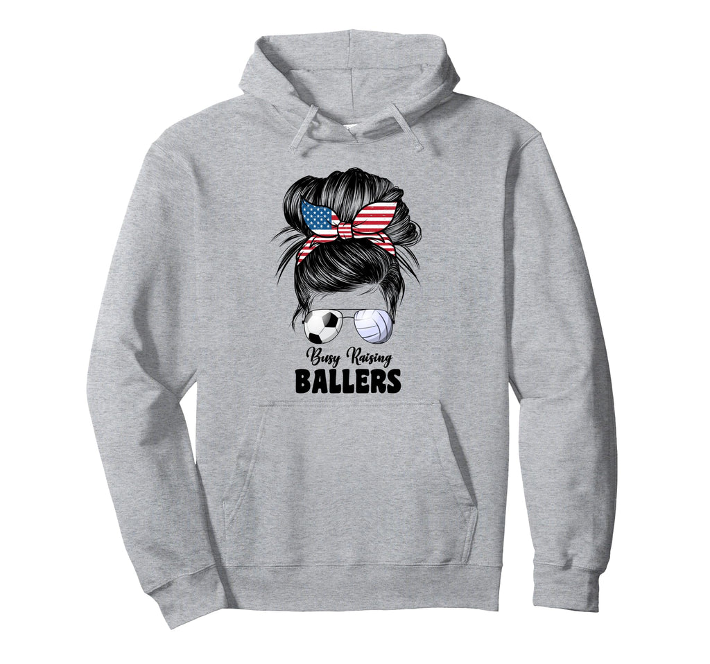 Busy Raising Ballers Volleyball And Hoodie - Minimalist Print Men Women - T-Shirt, Sweatshirt, Hoodie