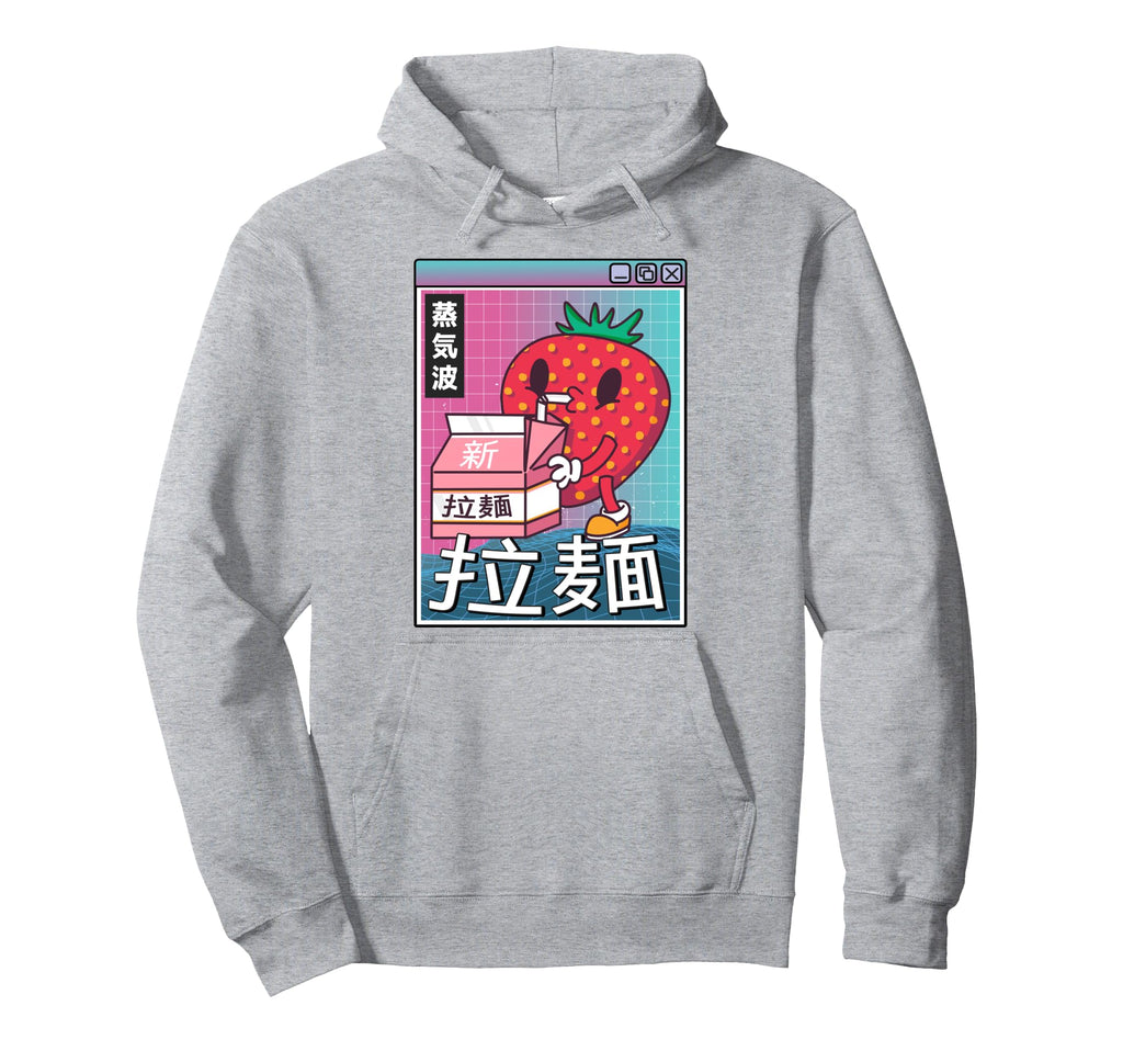 Strawberry Milk Digital Japan Otaku Hoodie - Aesthetic Graphic for Adults - T-Shirt, Sweatshirt, Hoodie