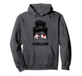 Mom Messy Hair Bun Aviators Glasses Hoodie - Graphic Print Men Women - T-Shirt, Sweatshirt, Hoodie