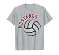Mustangs Volleyball Mom Game Day Maroon T-Shirt - Unique Graphic Men Women - T-Shirt, Sweatshirt, Hoodie