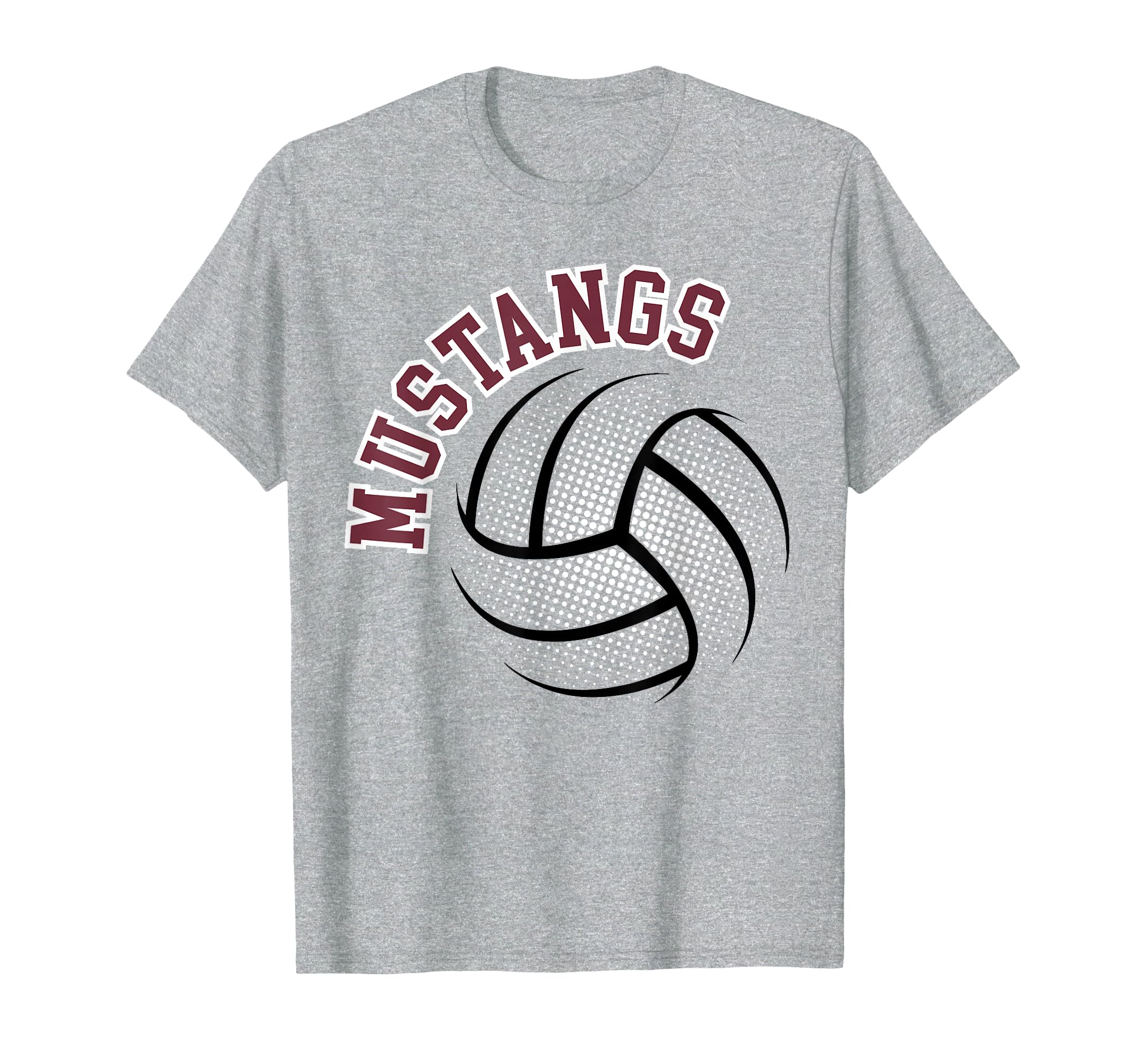Mustangs Volleyball Mom Game Day Maroon T-Shirt - Unique Graphic Men Women - T-Shirt, Sweatshirt, Hoodie