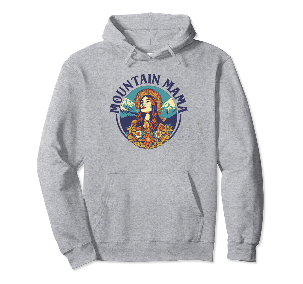 Groovy Mountain Mama Hippie 60S Hoodie - Minimalist Print for Adults - T-Shirt, Sweatshirt, Hoodie