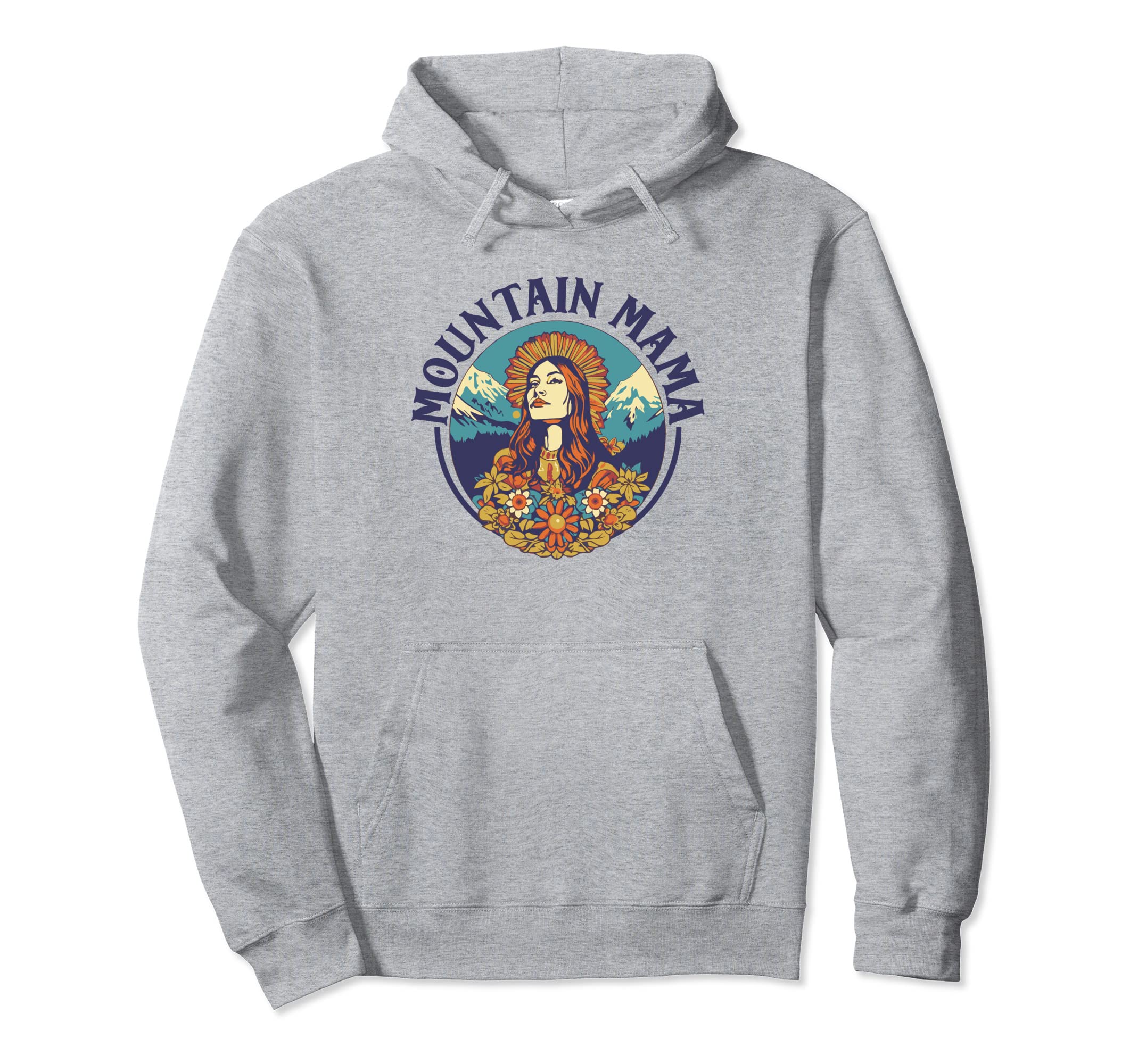 Groovy Mountain Mama Hippie 60S Hoodie - Minimalist Print for Adults - T-Shirt, Sweatshirt, Hoodie