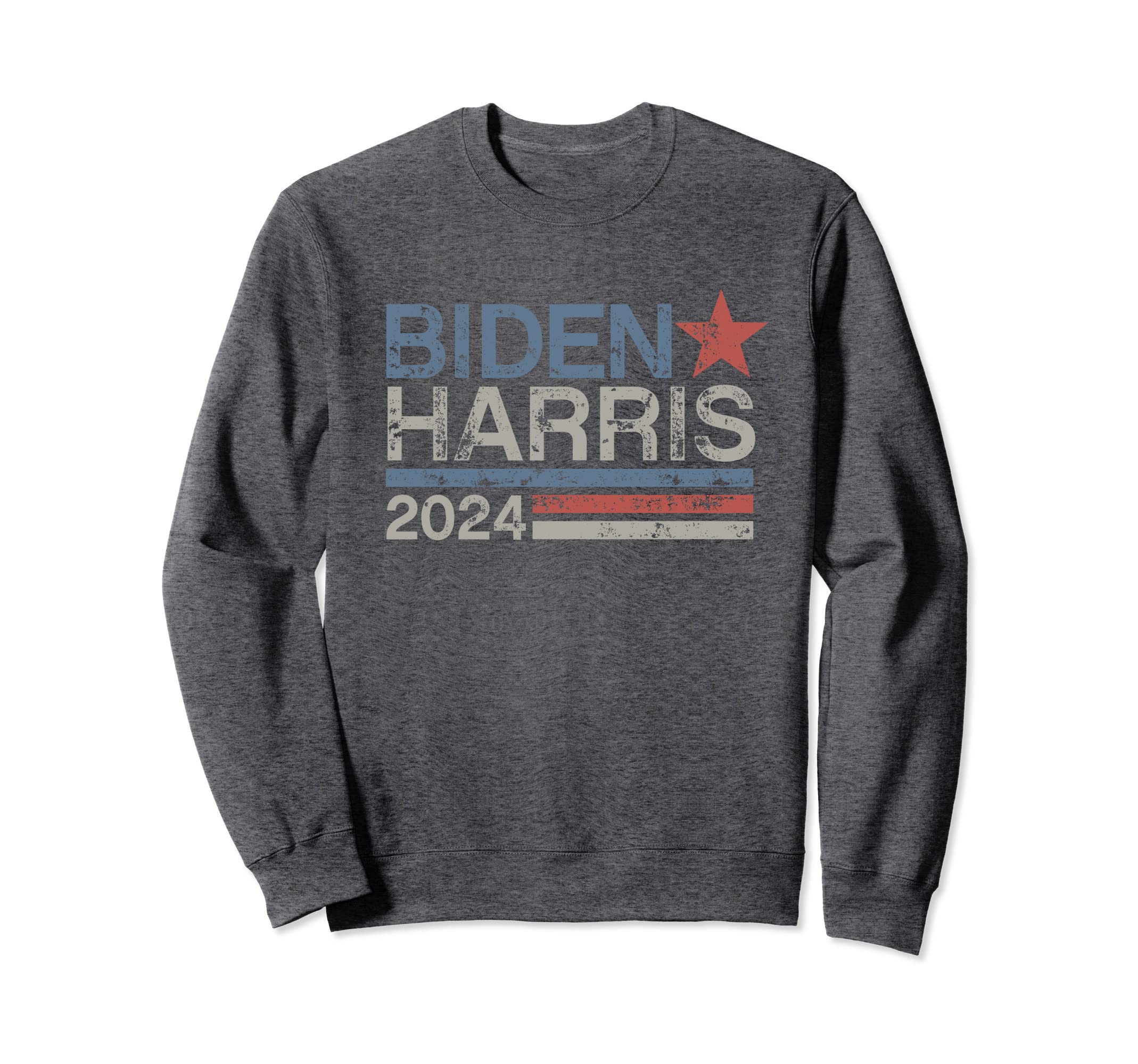 Biden Harris 2024 Distressed Sweatshirt - Custom Art Print for Adults - T-Shirt, Sweatshirt, Hoodie