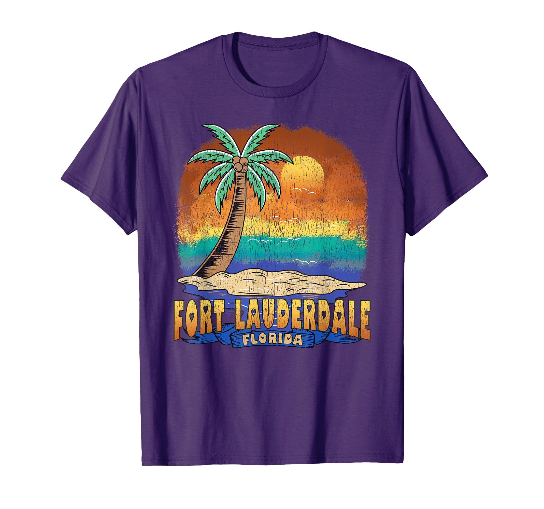Fort Lauderdale Florida Distressed T-Shirt - Casual Everyday Wear Unisex - T-Shirt, Sweatshirt, Hoodie