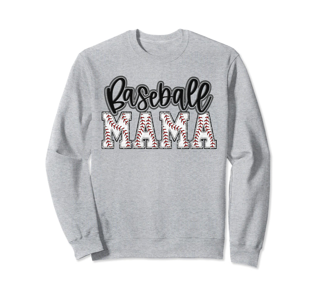 Baseball Mom Black Baseball Mama Sweatshirt - Unique Graphic Unisex - T-Shirt, Sweatshirt, Hoodie