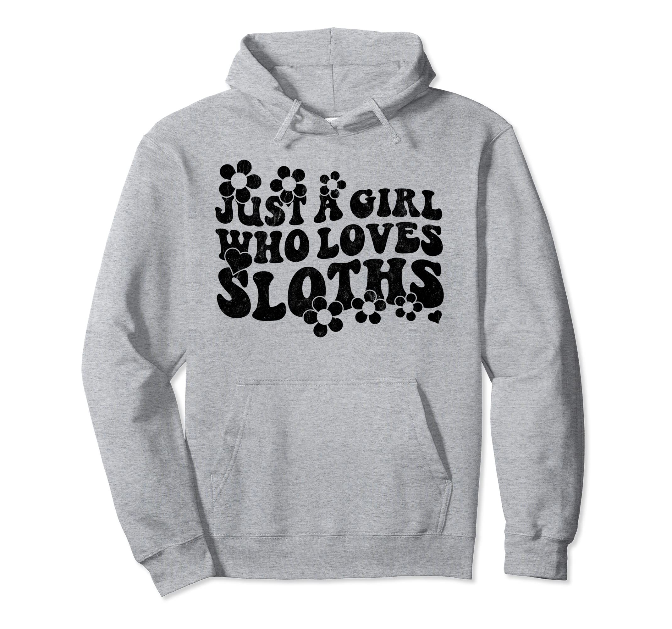 Groovy Boho Hippie Just Who Loves Sloths 70S Hoodie - Unique Graphic Unisex - T-Shirt, Sweatshirt, Hoodie