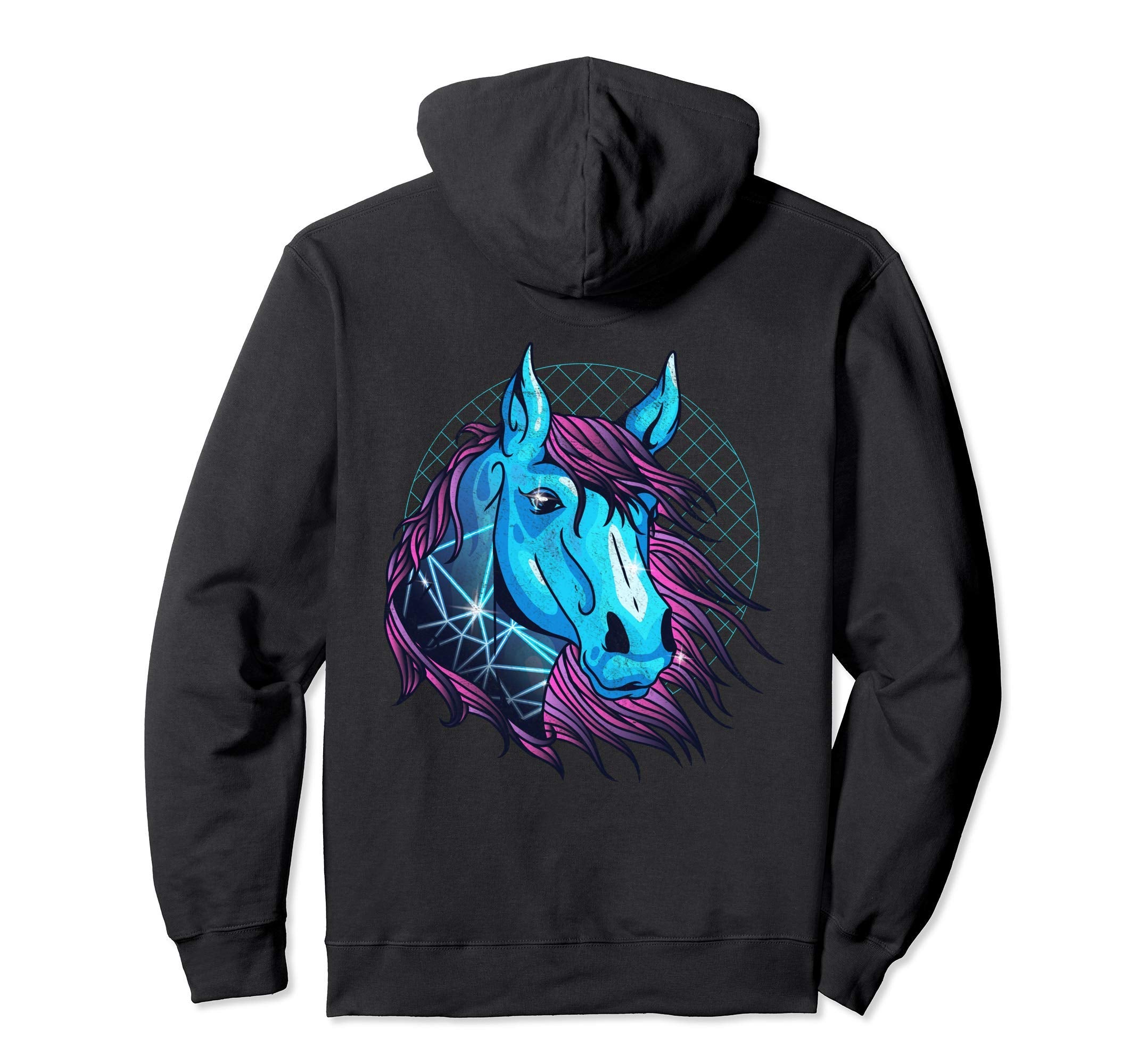 Horse Face Vaporwave Aesthetic Art Hoodie - Novelty Apparel for Adults - T-Shirt, Sweatshirt, Hoodie