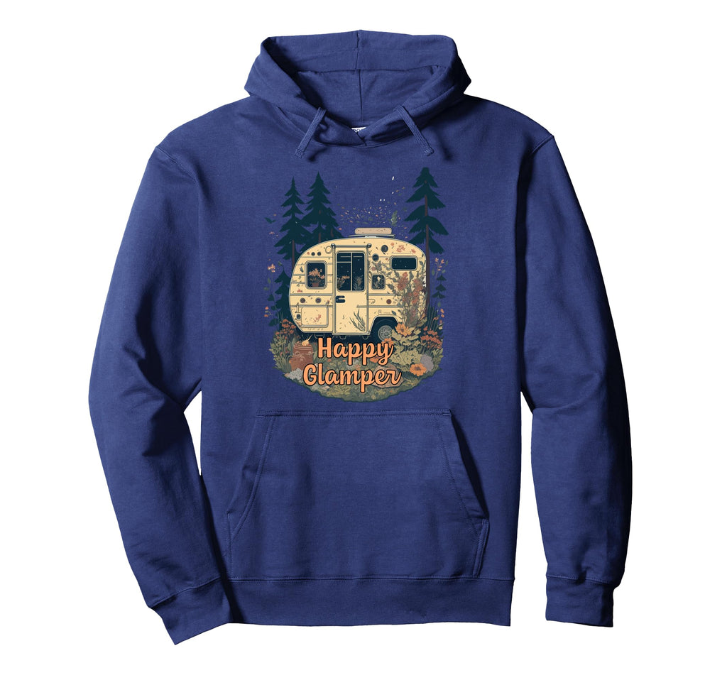 Happy Glamper Rv Camping Glamping Funny Hoodie - Novelty Apparel for Adults - T-Shirt, Sweatshirt, Hoodie