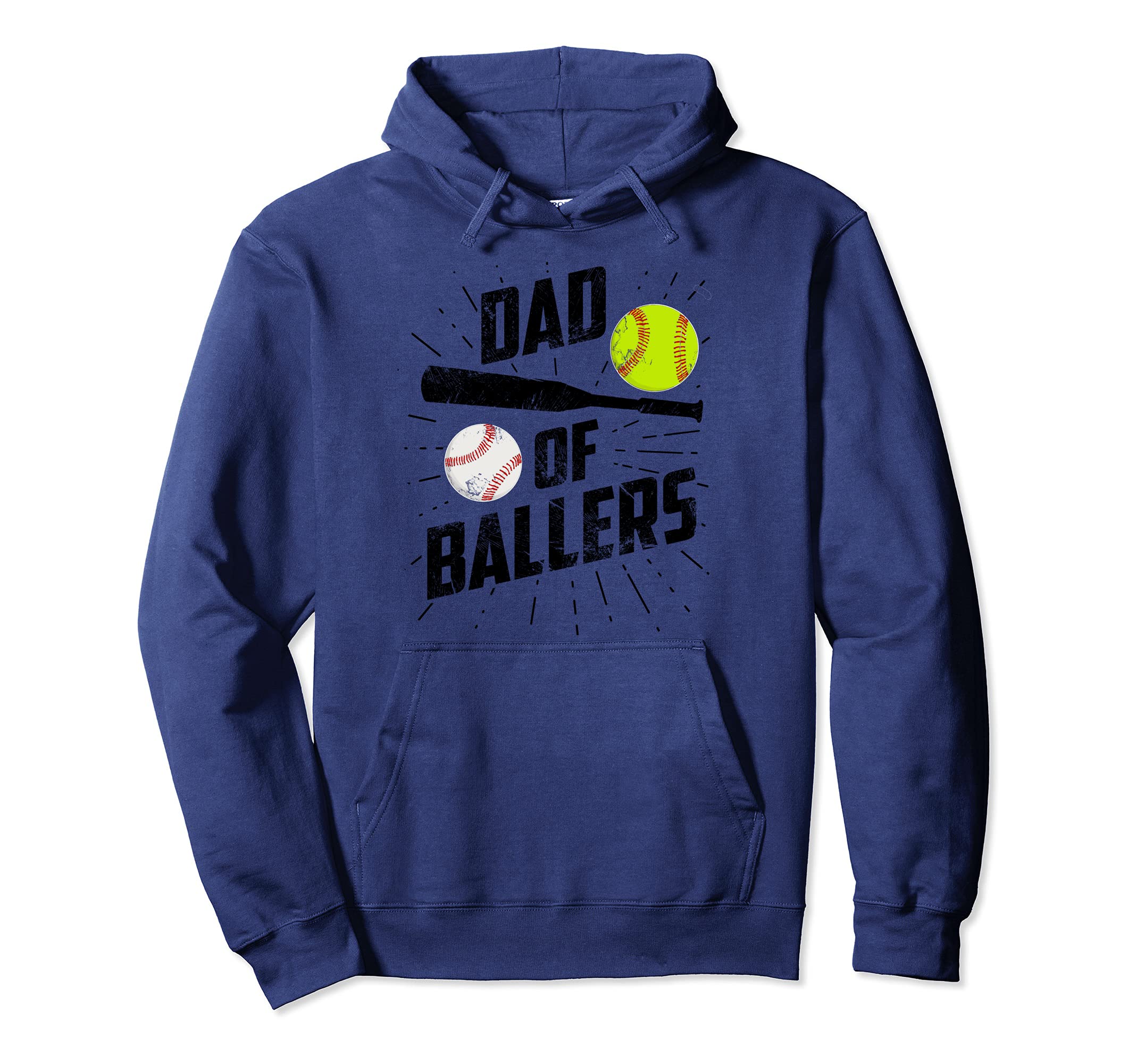Dad Ballers Funny Baseball Softball Game Hoodie - Novelty Apparel Unisex - T-Shirt, Sweatshirt, Hoodie