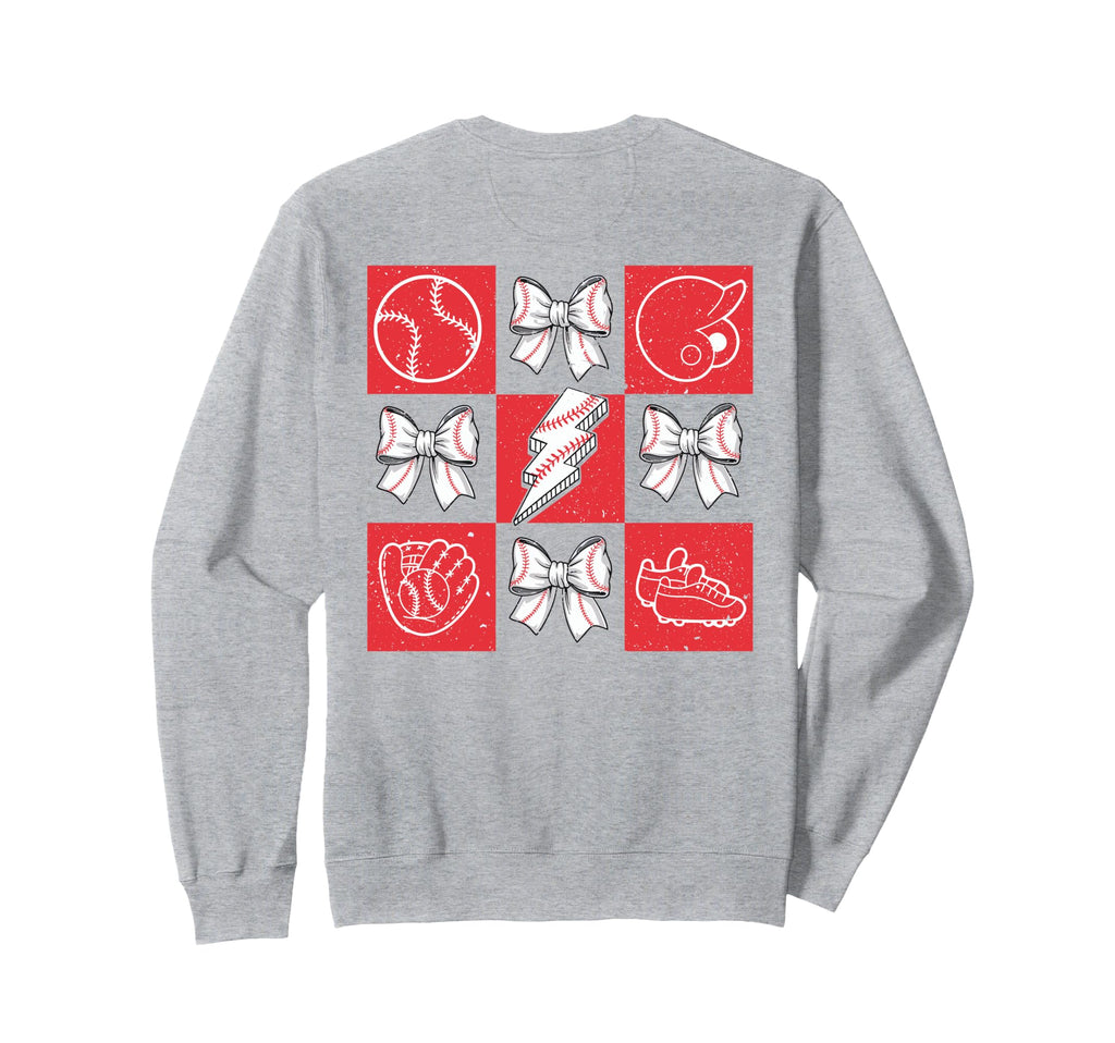 Checkered Baseball Coquette Game Sweatshirt - Custom Art Print for Adults - T-Shirt, Sweatshirt, Hoodie