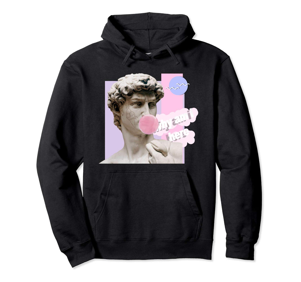 David Bubble Gum Why Am I Here Vaporwave Hoodie - Graphic Print Unisex - T-Shirt, Sweatshirt, Hoodie