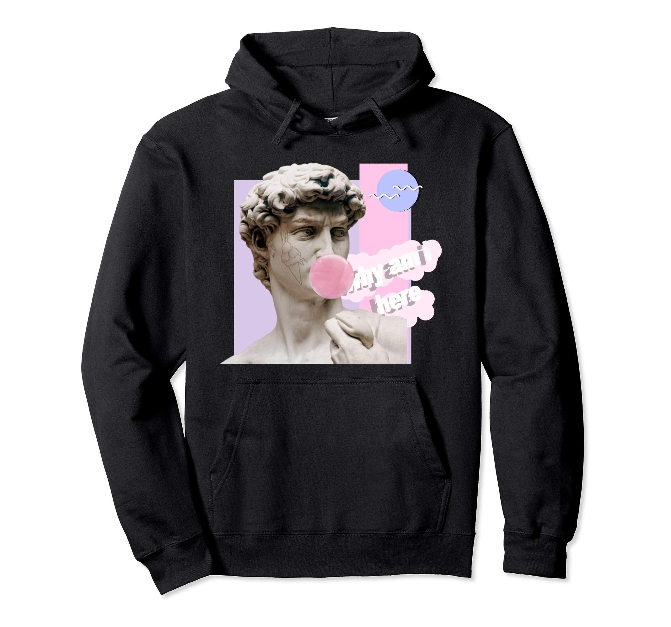 David Bubble Gum Why Am I Here Vaporwave Hoodie - Graphic Print Unisex - T-Shirt, Sweatshirt, Hoodie