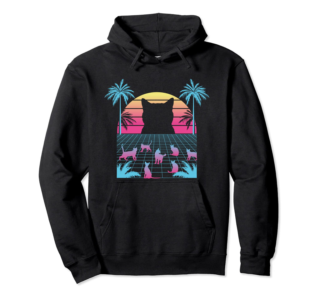 Cats Cat Lover 80S 90S Aesthetic Hoodie - Minimalist Print Men Women - T-Shirt, Sweatshirt, Hoodie