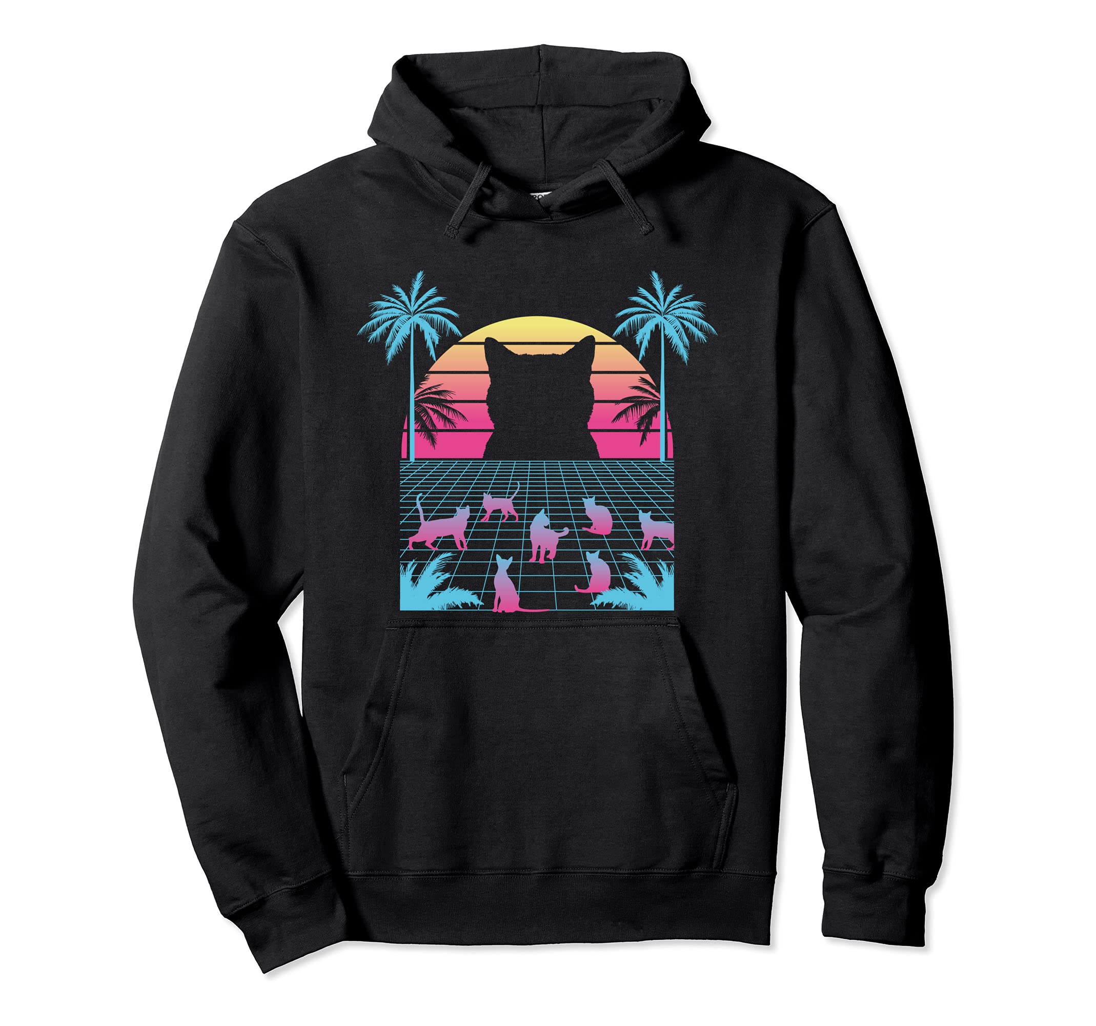 Cats Cat Lover 80S 90S Aesthetic Hoodie - Minimalist Print Men Women - T-Shirt, Sweatshirt, Hoodie