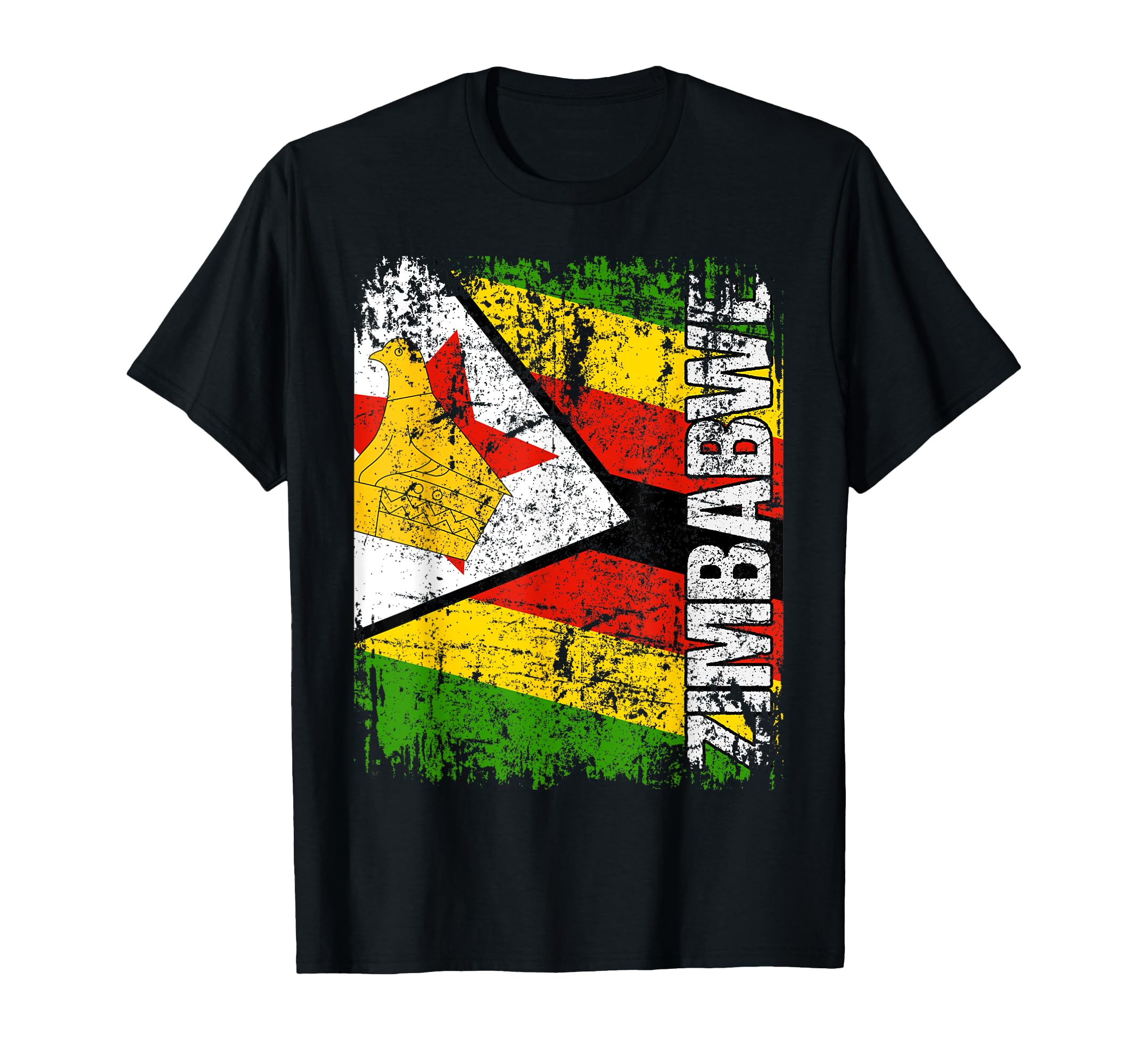 Zimbabwe Flag Distressed Zimbabwe T-Shirt - Unique Graphic Men Women - T-Shirt, Sweatshirt, Hoodie