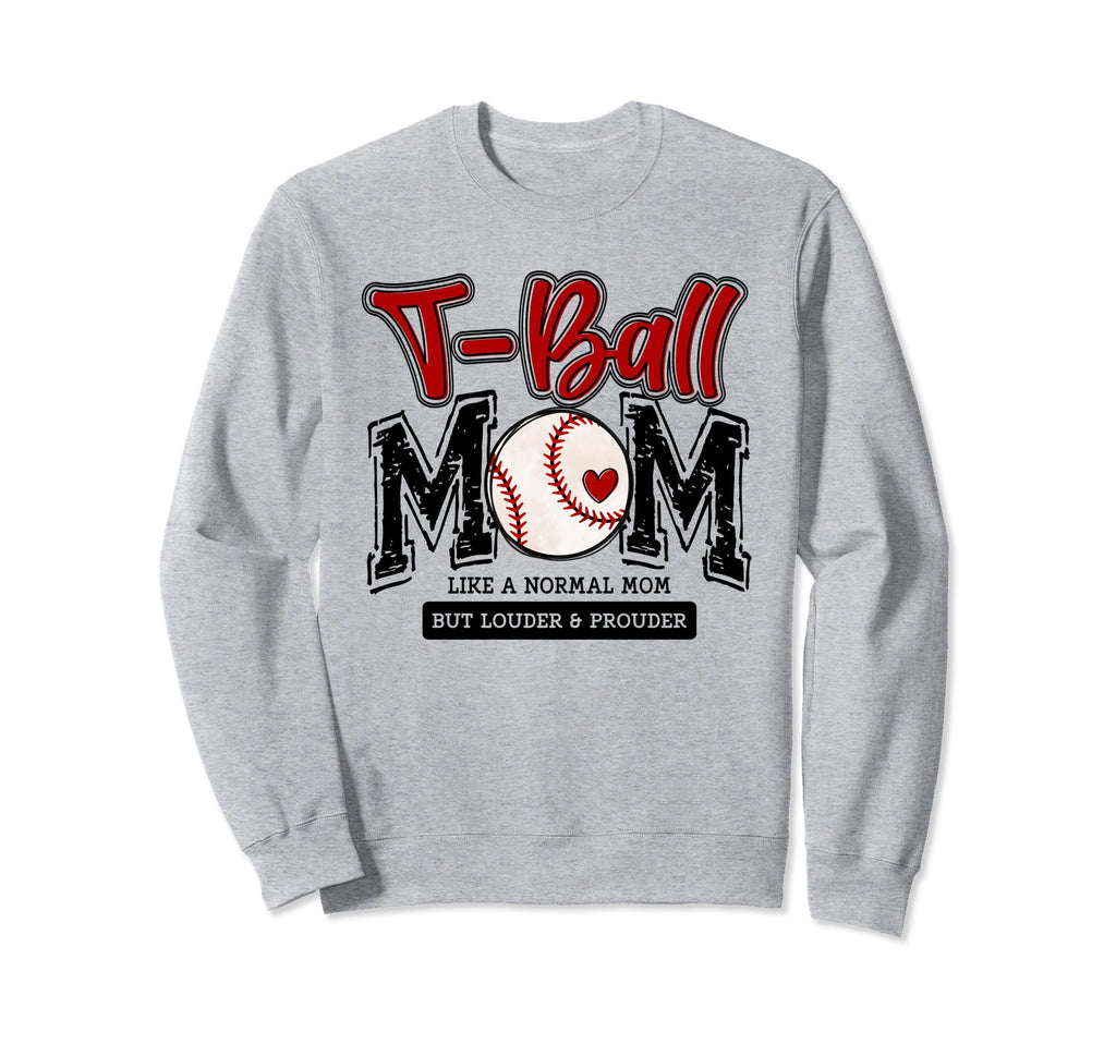 T Ball Mom Red Varsity Baseball Mama Sweatshirt - Graphic Print Men Women - T-Shirt, Sweatshirt, Hoodie