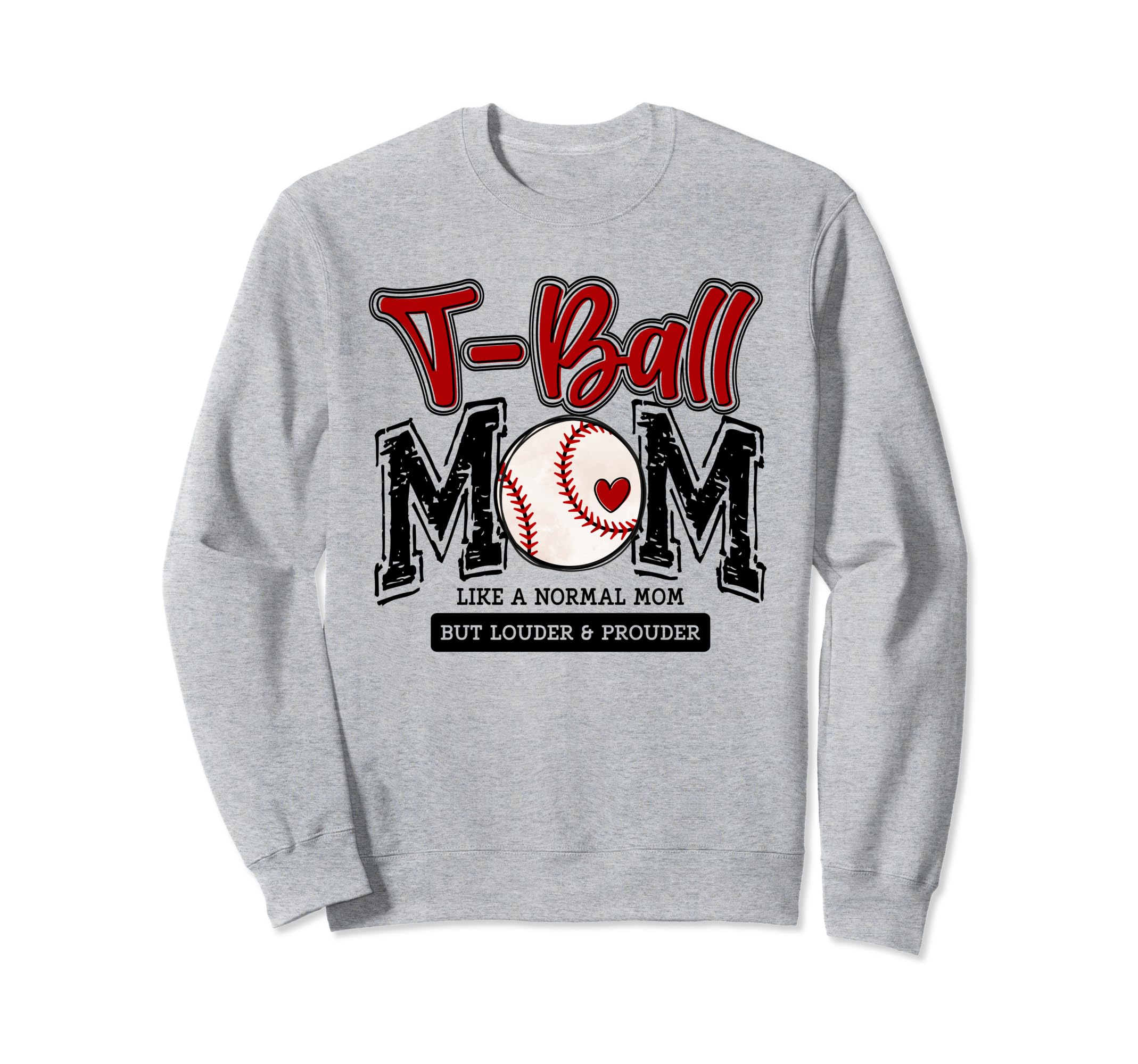 T Ball Mom Red Varsity Baseball Mama Sweatshirt - Graphic Print Men Women - T-Shirt, Sweatshirt, Hoodie