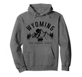 Wyoming Cowboy State Mountains Bear Hoodie - Fun Novelty Design Men Women - T-Shirt, Sweatshirt, Hoodie