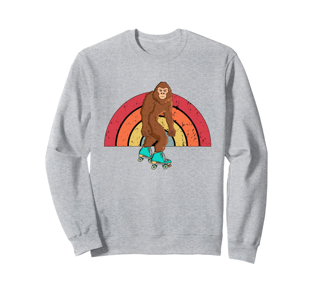 Roller Skating Bigfoot 80S Sasquatch Sweatshirt - Minimalist Print Unisex - T-Shirt, Sweatshirt, Hoodie