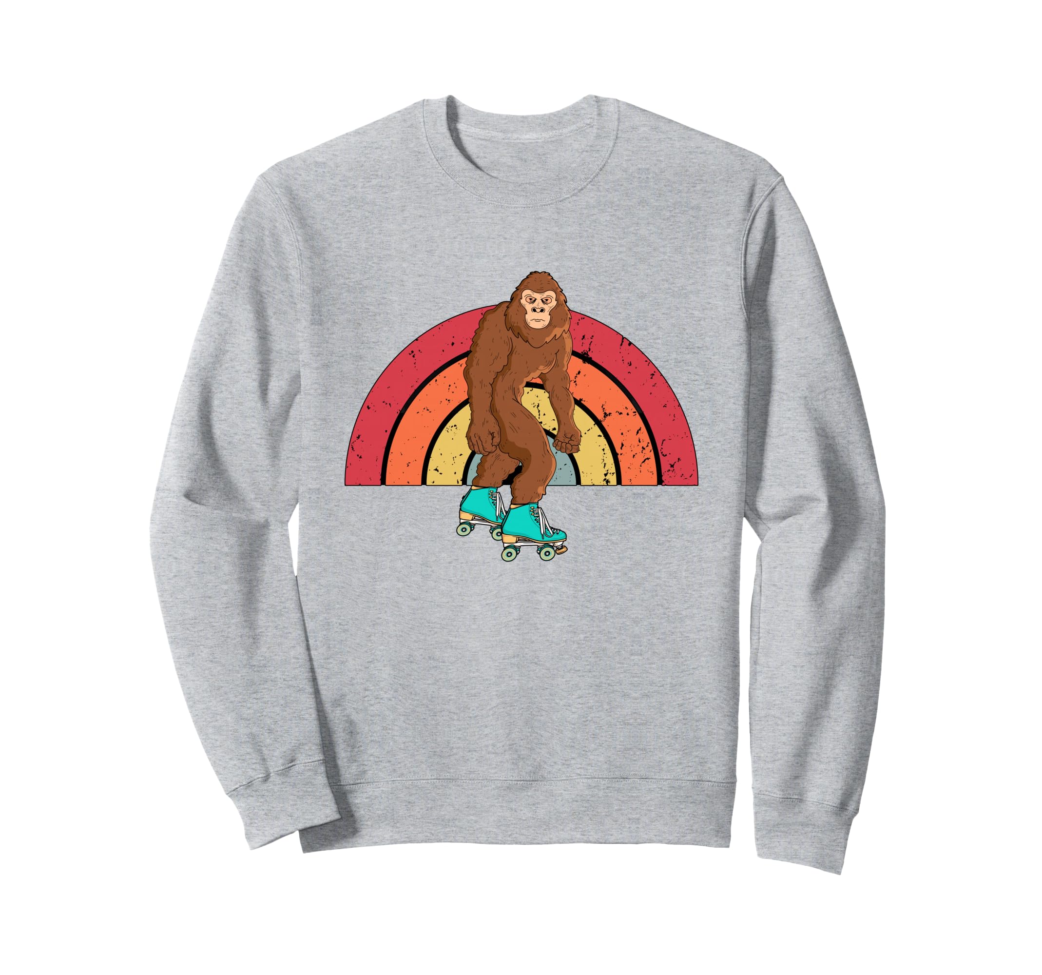 Roller Skating Bigfoot 80S Sasquatch Sweatshirt - Minimalist Print Unisex - T-Shirt, Sweatshirt, Hoodie