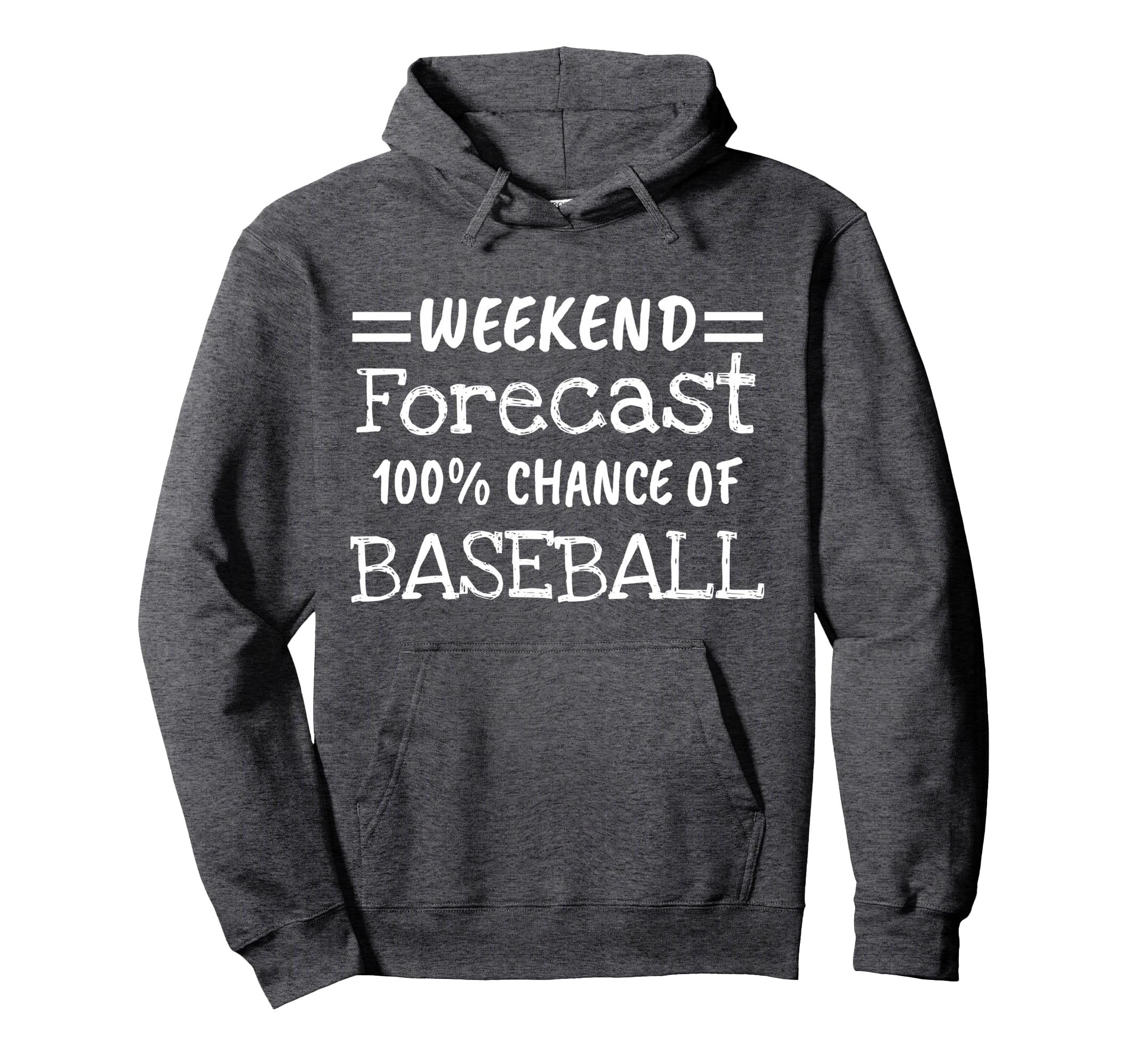 Weekend Forecast Baseball Hoodie - Minimalist Print Unisex - T-Shirt, Sweatshirt, Hoodie