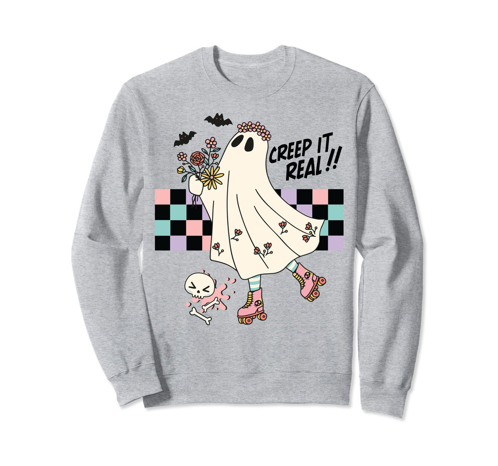 Roller Skate Spooky Creep It Real Sweatshirt - Minimalist Print for Adults - T-Shirt, Sweatshirt, Hoodie