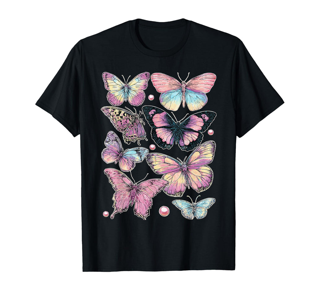 Colorful Butterflies Dreamy Art Y2K T-Shirt - Casual Everyday Wear Unisex - T-Shirt, Sweatshirt, Hoodie