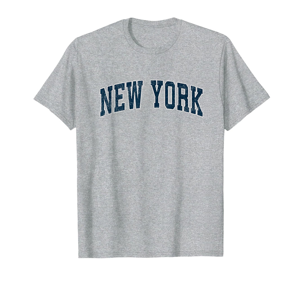 New York Varsity Sports Navy Text T-Shirt - Novelty Apparel Unisex - T-Shirt, Sweatshirt, Hoodie