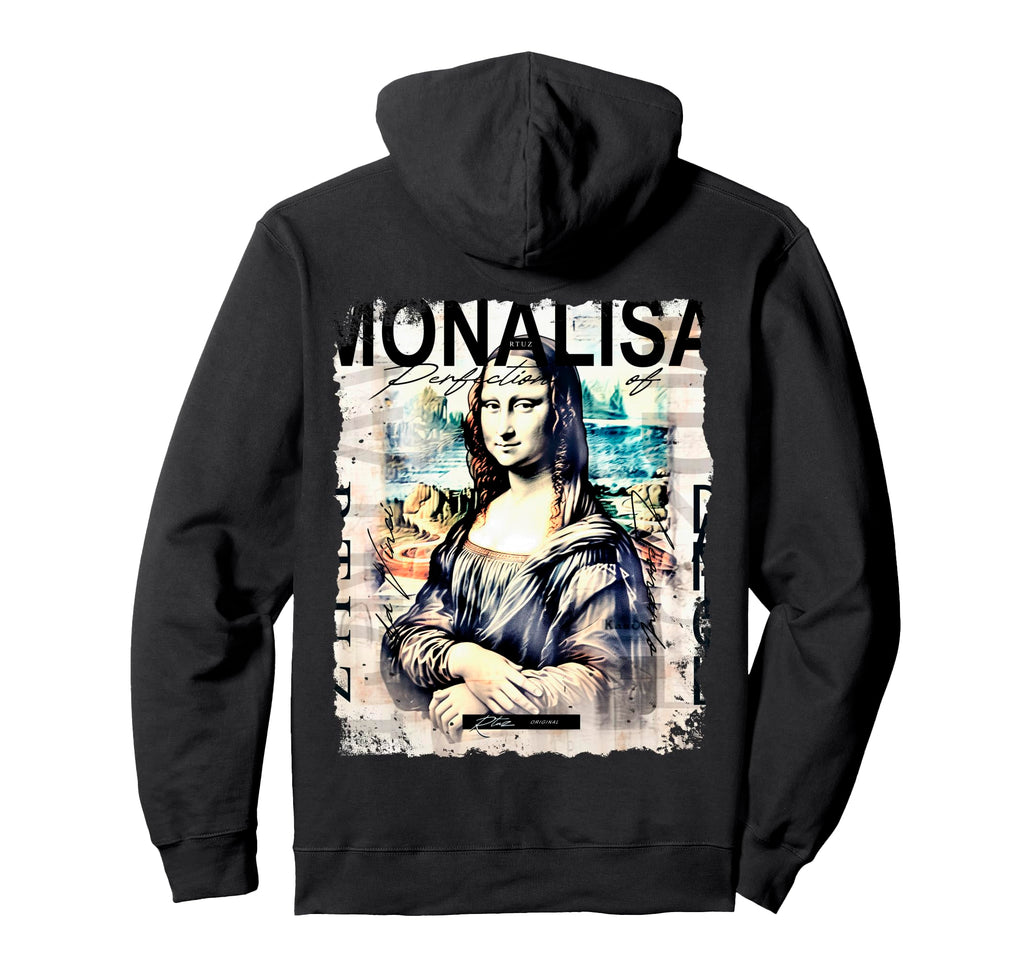 Mona Lisa Art Y2K Back Streetwear Hoodie - Minimalist Print for Adults - T-Shirt, Sweatshirt, Hoodie